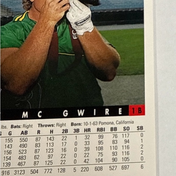 Mark McGwire Trading Card - Picture 8 of 8
